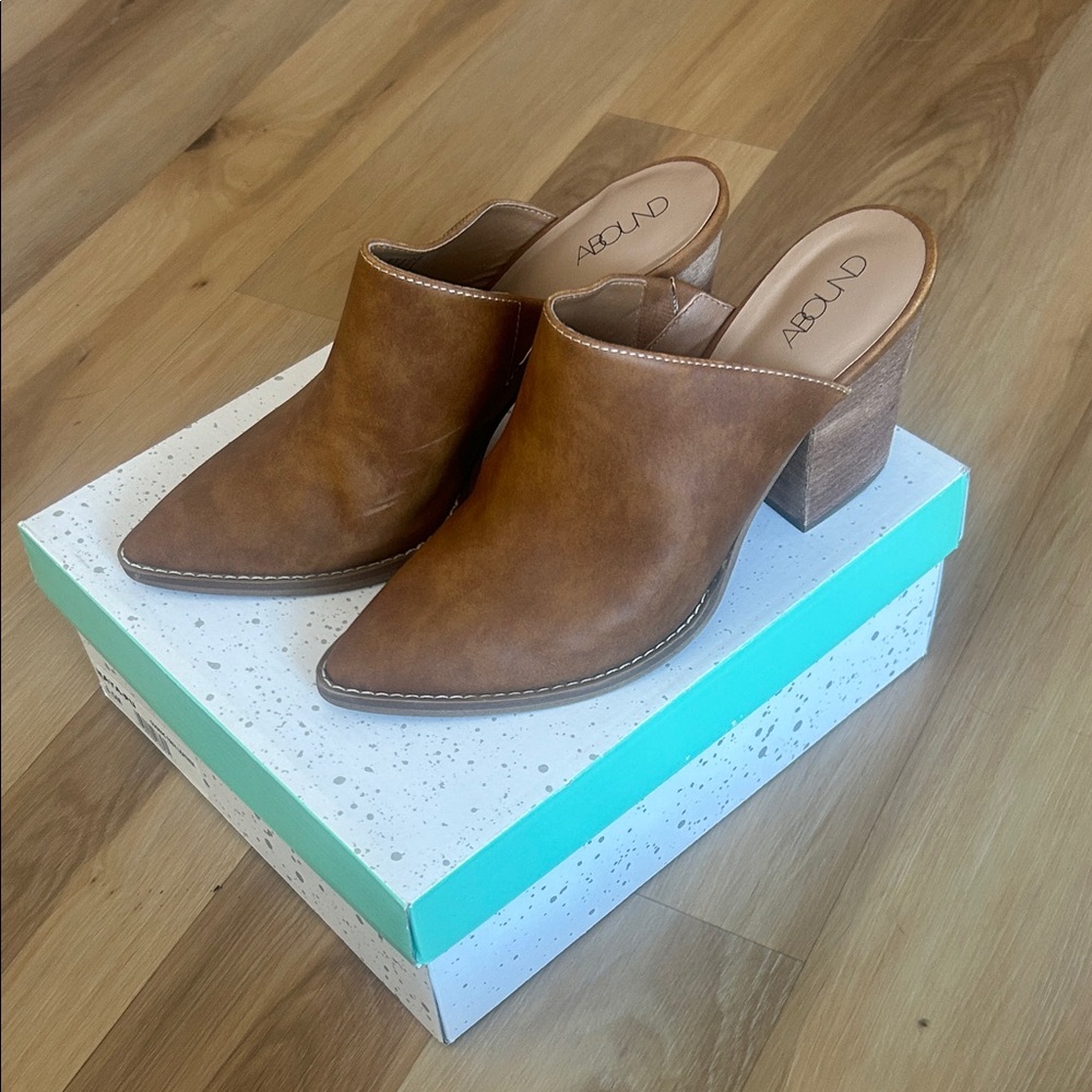 Abound Tan Leather Mules Cognac Maya-Pu